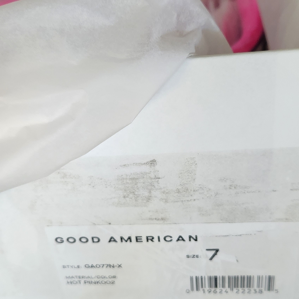 Good American 🩷 Cinder-f*king-rella -Thong Wedges - Hot Pink - Size 7 - Picture 5 of 6